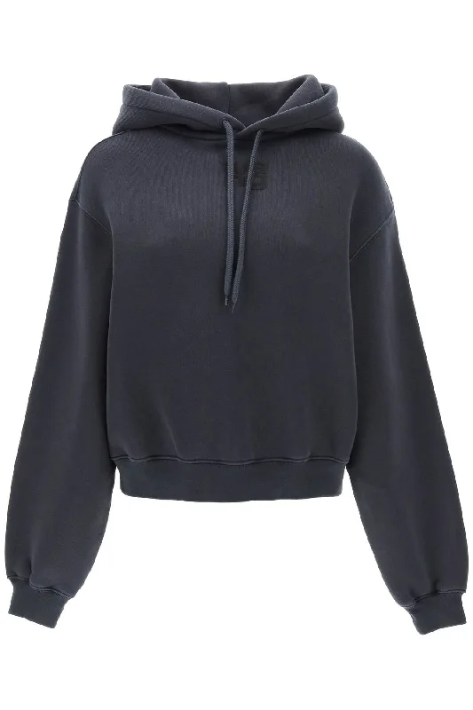Hoodie With Puff Logo  - Grey Hoodie with Embroidery Detailed Premium
