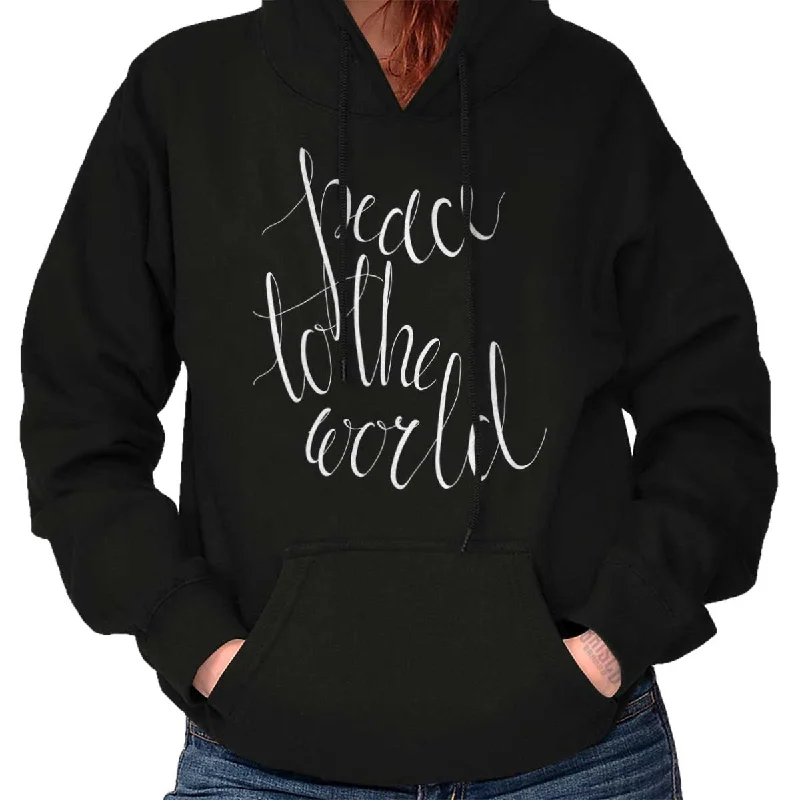 Peace To The World Hoodie Hoodie with Back Slit Movement Comfort