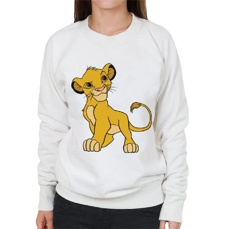 Disney Smiling Simba The Lion King Women's Sweatshirt Hoodie with Zipper Versatile Modern
