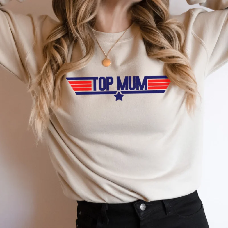 Top Mum Classic Sweatshirt Hoodie with Exposed Zipper Edgy Industrial