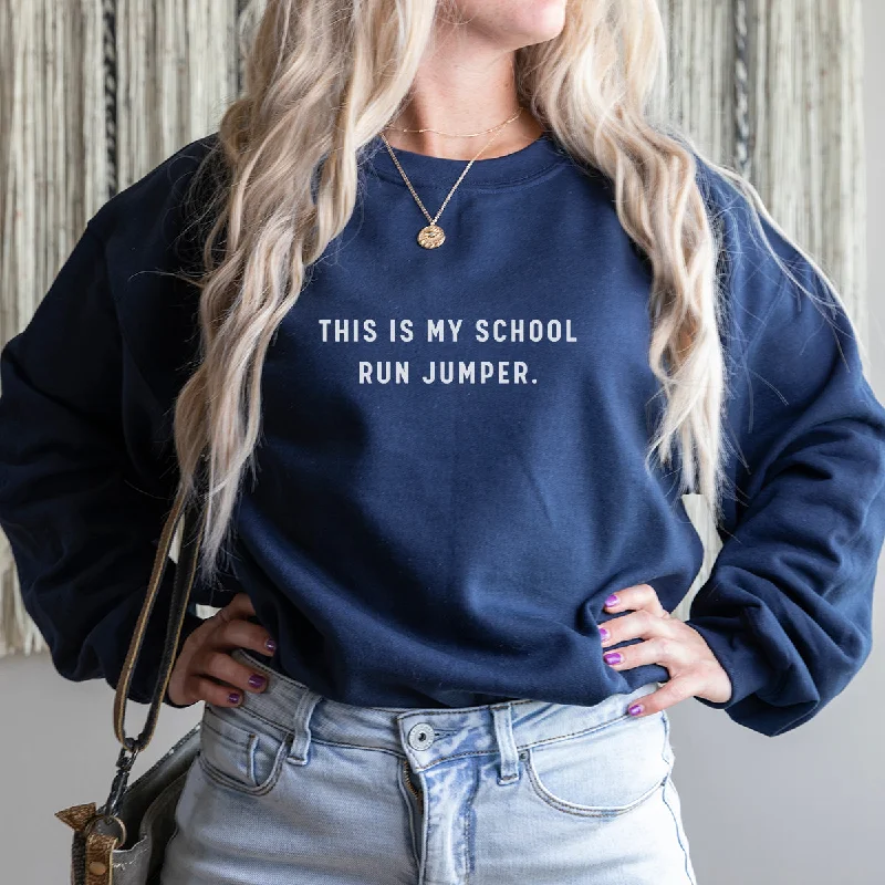This Is My School Run Jumper Sweatshirt Hoodie with Pocket Utility Practical