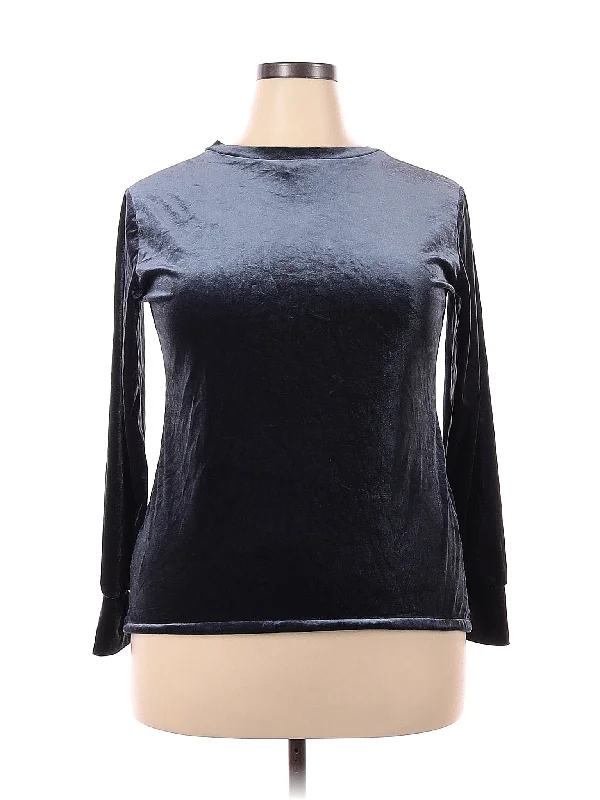 Long Sleeve Blouse Stretchy Fitted Blouse