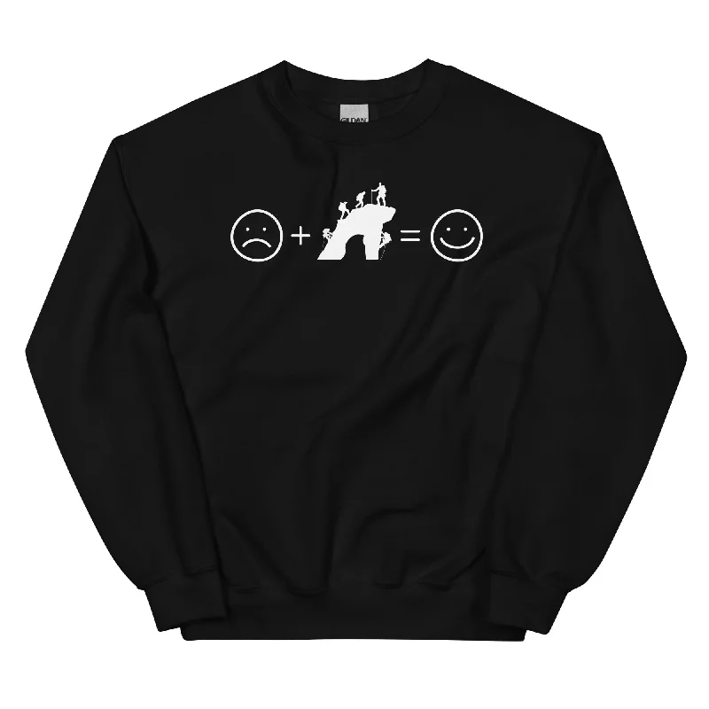 Lächelndes Gesicht und Klettern - Sweatshirt (Unisex) Hoodie with Rolled Sleeves Casual Relaxed