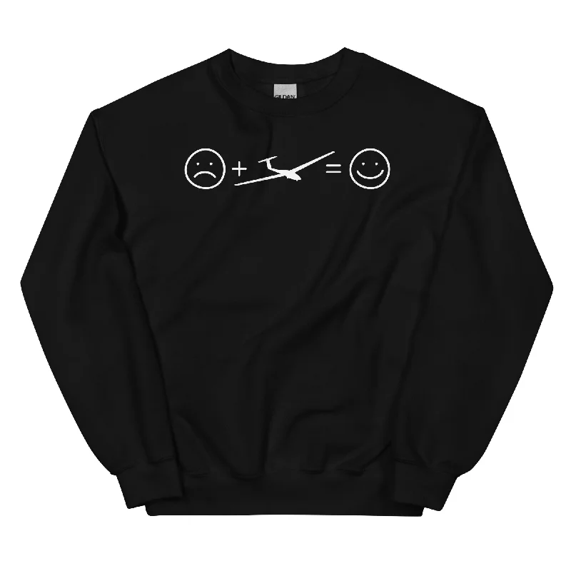 Lächelndes Gesicht und Segelflugzeug - Sweatshirt (Unisex) Hoodie with Slim Fit Tailored Modern