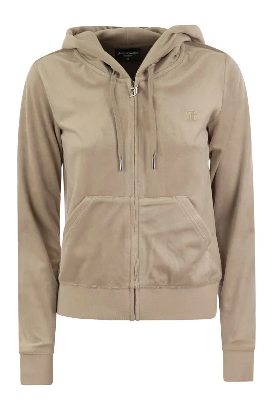 Velvet hoodie Hoodie with Color Block Contrast Stylish