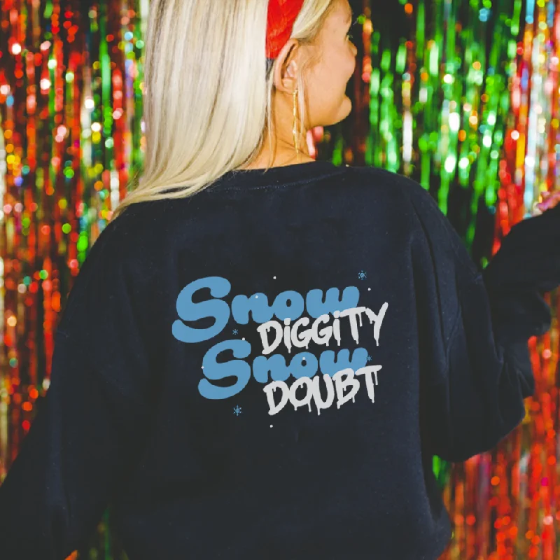 Snow Diggity, Snow Doubt Women's Sweatshirt Hoodie with Thumb Holes Functional Cozy