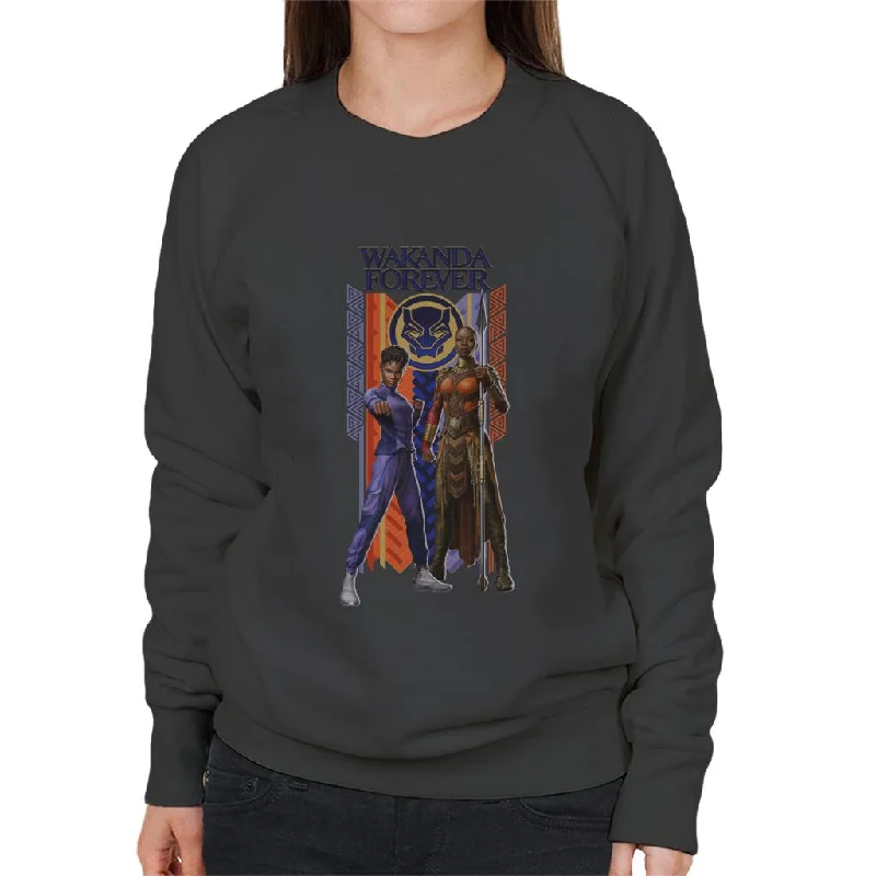 Marvel Black Panther Shuri Okoye Okavango Wakanda Forever Women's Sweatshirt Hoodie with Cuffed Sleeves Snug Secure Marvel Black Panther Shuri Okoye Okavango Wakanda Forever Women's Sweatshirt Hoodie with Cuffed Sleeves Snug Secure