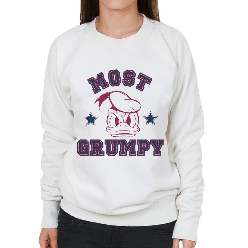 Disney Most Grumpy Donald Duck Women's Sweatshirt Hoodie with Neon Bright Vibrant