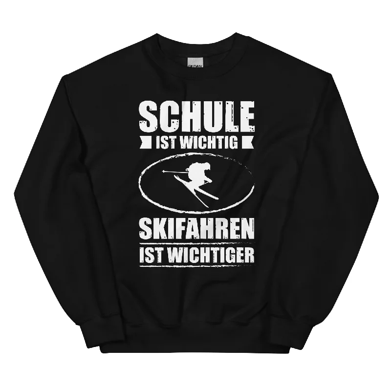 Schule Ist Wichtig Skifahren Ist Wichtiger - Sweatshirt (Unisex) Hoodie with Half-Zip Sporty Casual