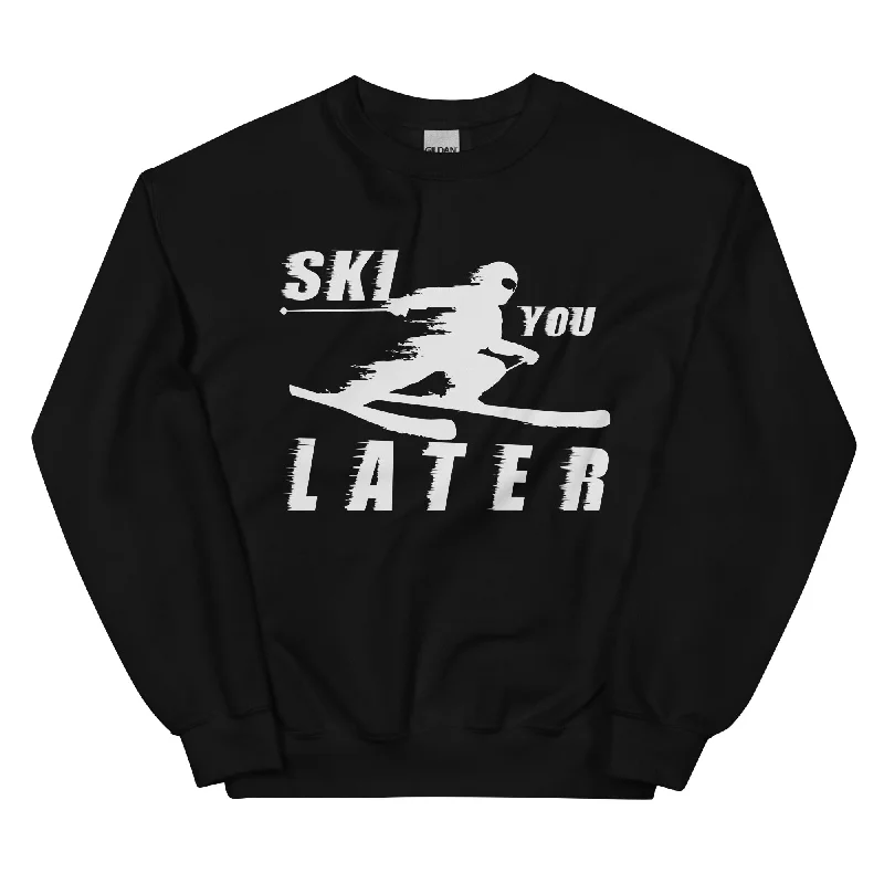Ski you Later - Sweatshirt (Unisex) Hoodie with V-Neck Classic Versatile