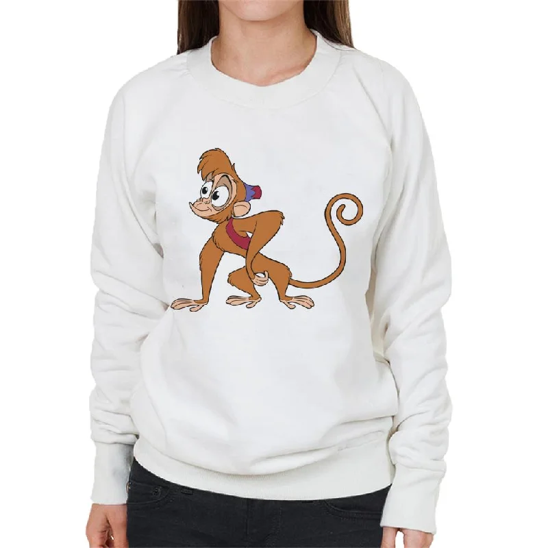 Disney Abu Smile Aladdin Women's Sweatshirt Hoodie with Back Slit Movement Comfort