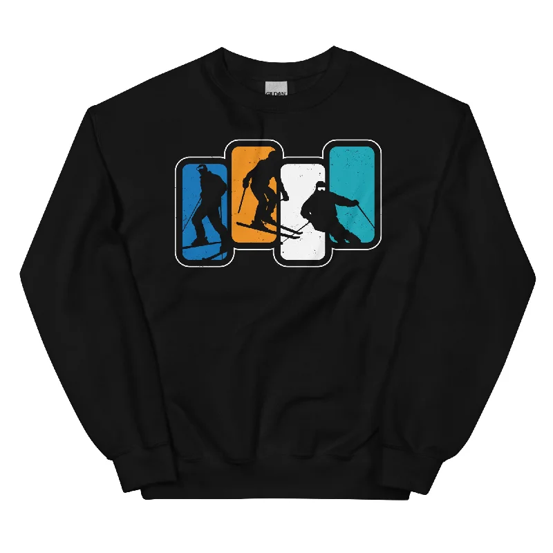 Skier Vintage - (S.K) - Sweatshirt (Unisex) Hoodie with Raw Hem Edgy Unfinished