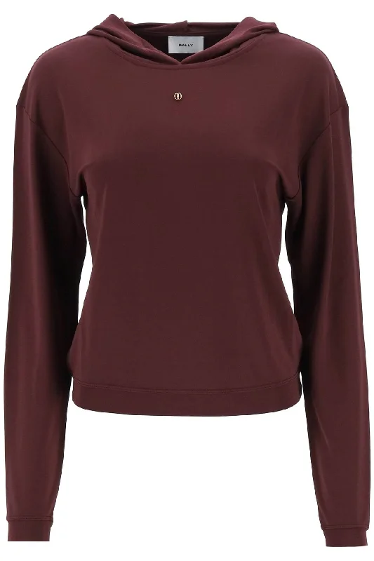 Jersey Hoodie With Bally Emblem  - Viola Hoodie Sweatshirt Pullover