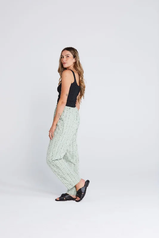 Daydream Boxer Pants - Petal Pinstripe Elegant Wool Trousers