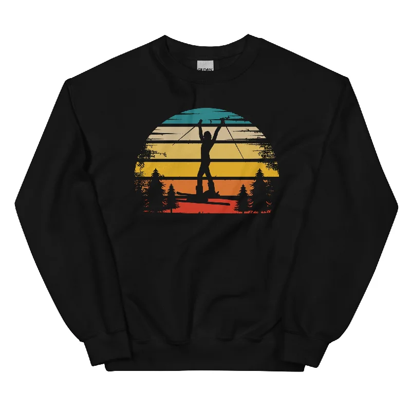 Retro Sonne und Skifahren - Sweatshirt (Unisex) Hoodie with Puffed Sleeves Voluminous Trendy