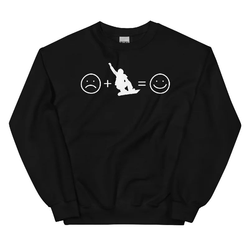 Lächelndes Gesicht und Snowboarding - Sweatshirt (Unisex) Cotton Hoodie Fleece Lining Warmth Lächelndes Gesicht und Snowboarding - Sweatshirt (Unisex) Cotton Hoodie Fleece Lining Warmth