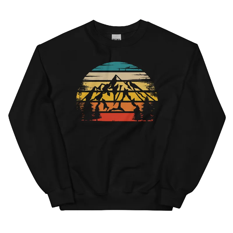 Retro Sonne und Berge - Sweatshirt (Unisex) Graphic Hoodie Design Print