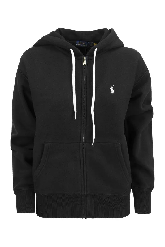 Hoodie with Zip Hoodie with Hem Fringe Bohemian Relaxed