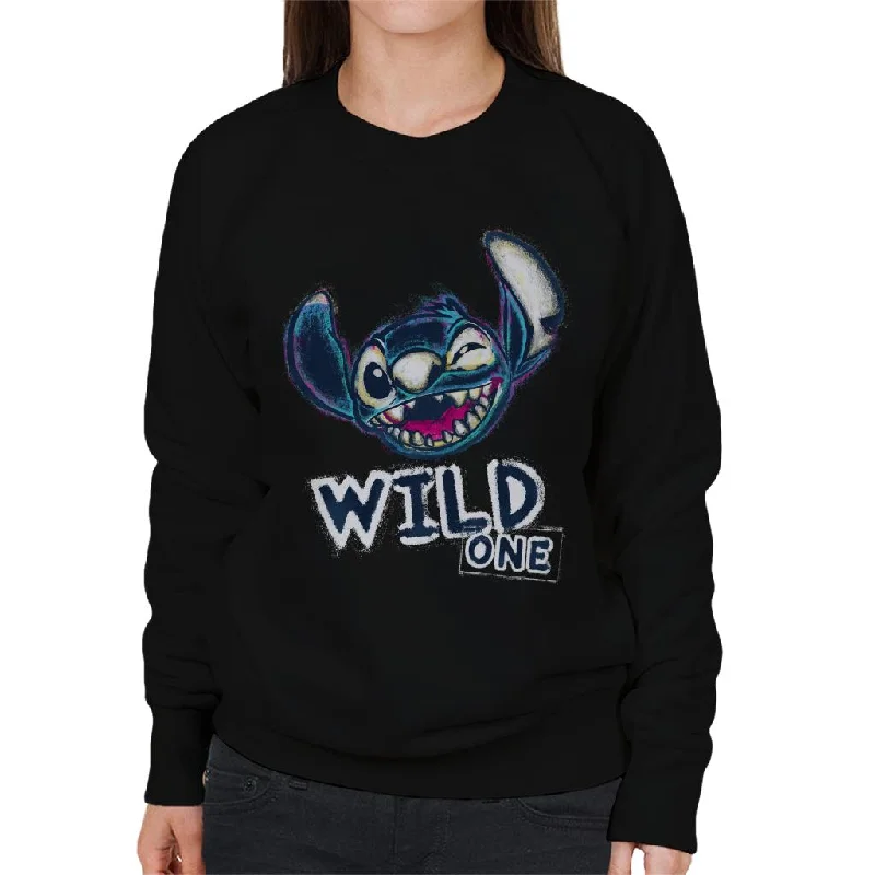 Disney Lilo And Stitch Experiment 626 Wild One Women's Sweatshirt Hoodie with Distressed Vintage Worn Disney Lilo And Stitch Experiment 626 Wild One Women's Sweatshirt Hoodie with Distressed Vintage Worn