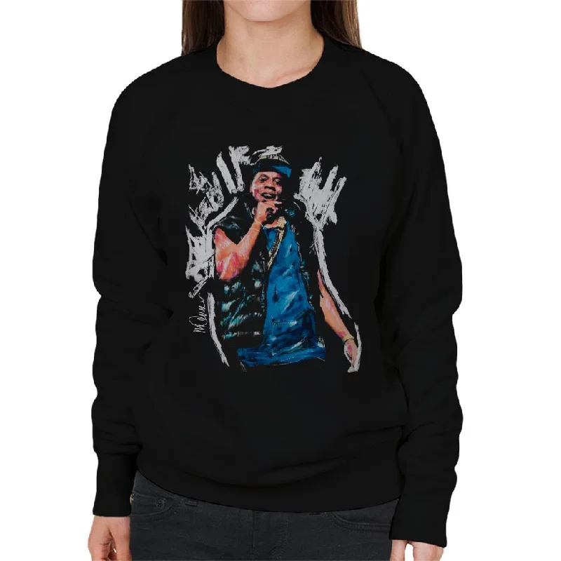 Sidney Maurer Original Portrait Of Jay Z Gilet Women's Sweatshirt Hoodie with Metallic Shiny Futuristic Sidney Maurer Original Portrait Of Jay Z Gilet Women's Sweatshirt Hoodie with Metallic Shiny Futuristic