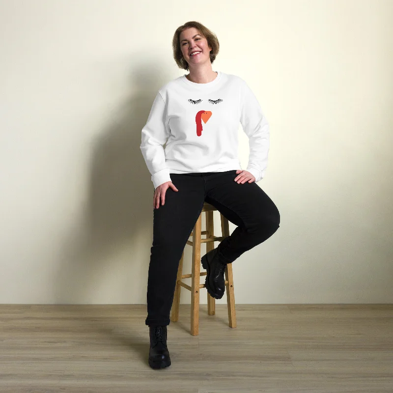 Female Turkey Graphic Women Organic Sweatshirt Hoodie with Hem Patch Decorative Personalized