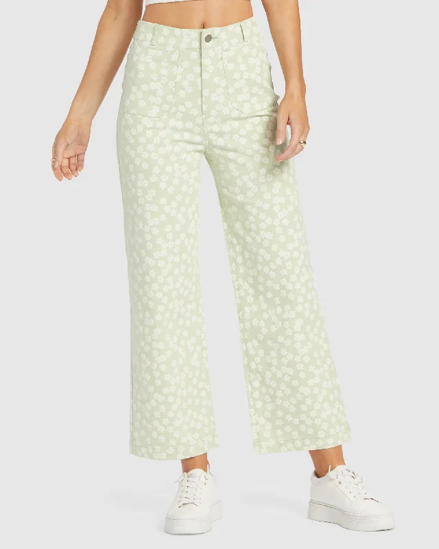 Womens Coastal Cruiser Printed Pants Formal Slim Pants