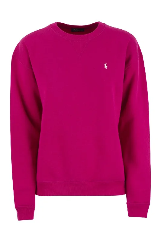 Crewneck Cotton Sweatshirt Hoodie with Drawstring Waist Adjustable Fitted