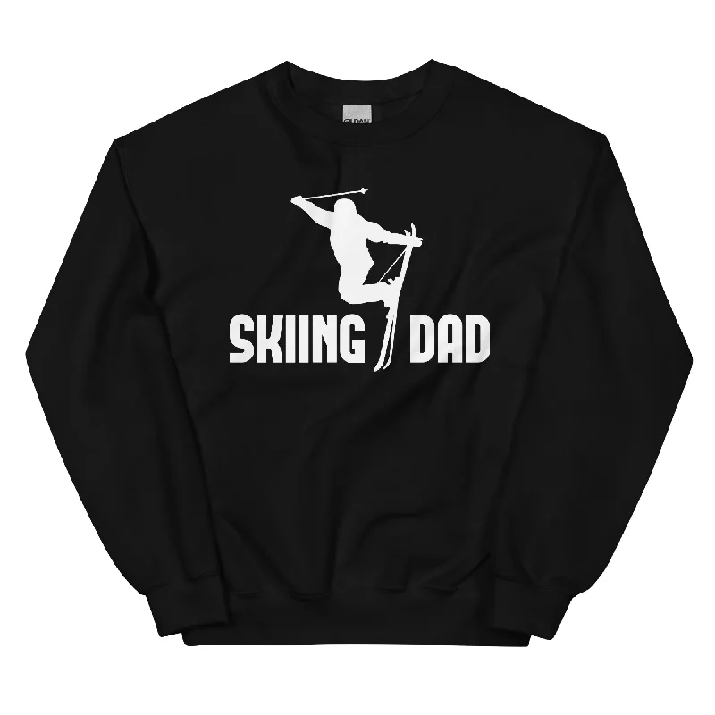 Skifahren Dad - Sweatshirt (Unisex) Hoodie with Raw Hem Edgy Unfinished