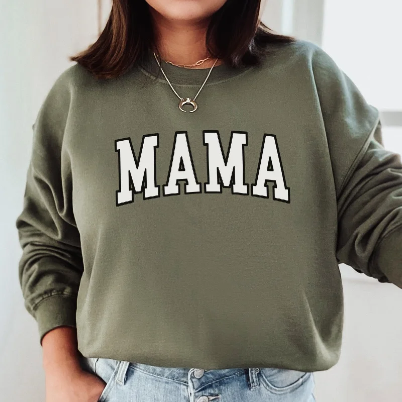 Mama Varsity Sweatshirt Hoodie with Sequins Glamorous Eye-catching