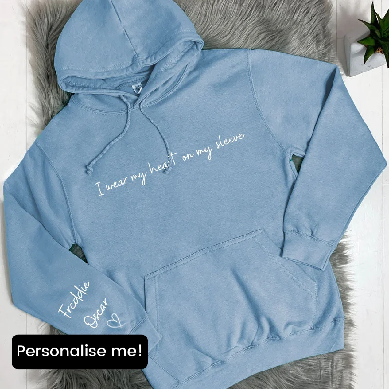Heart On My Sleeve Personalised Shoreline Hoodie Hoodie with Contrast Stitching Detailed Premium Heart On My Sleeve Personalised Shoreline Hoodie Hoodie with Contrast Stitching Detailed Premium