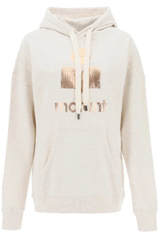Mansel Sweatshirt With Metallic Logo  - Grey Hoodie Crop Top Short Trendy