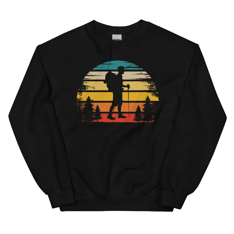 Retro Sonne und Wandern - Sweatshirt (Unisex) Hoodie with Zipper Versatile Modern