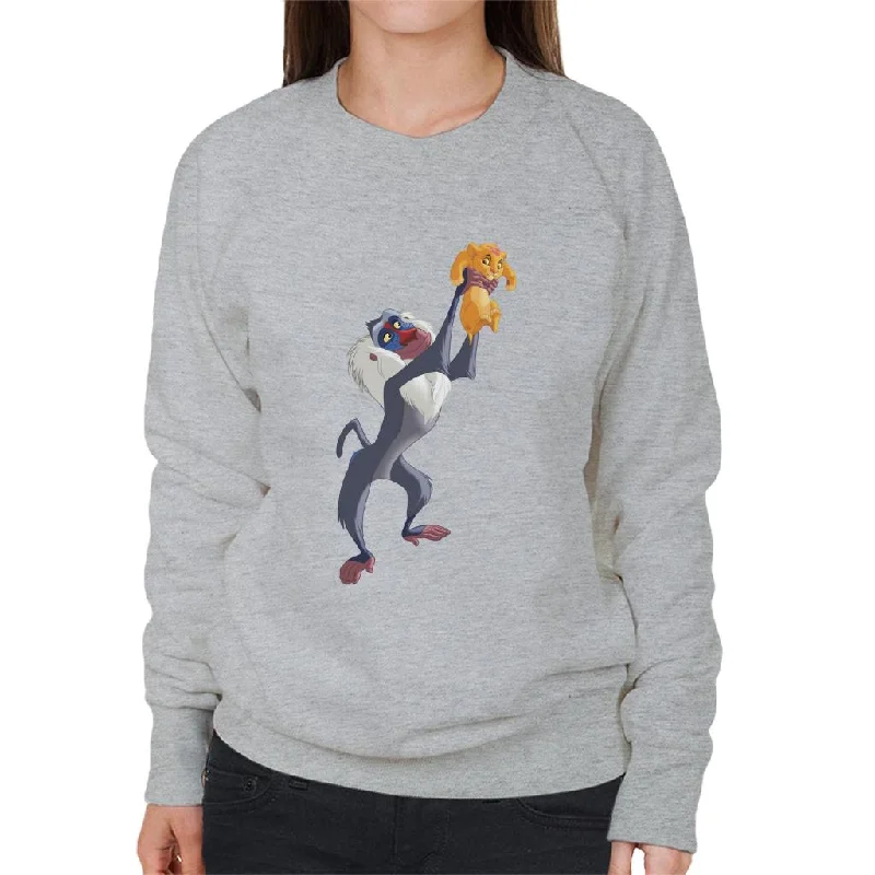 Disney The Lion King Rafiki And Simba Scene Women's Sweatshirt Hoodie with Hem Detail Decorative Unique