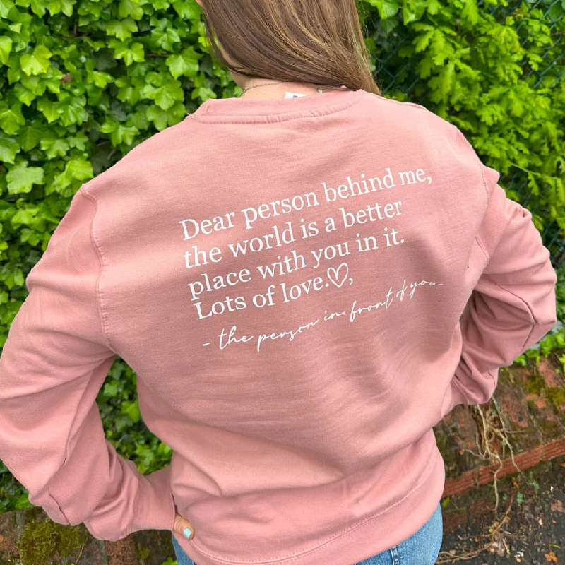 Dear Person Behind Me Back Logo Sweatshirt Hoodie with Tie-Dye Psychedelic Retro