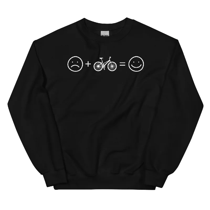 Lächelndes Gesicht und Fahrrad - Sweatshirt (Unisex) Hoodie with Hem Embroidery Detailed Premium