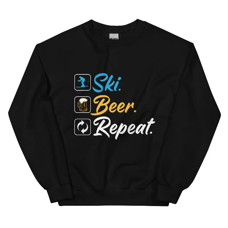Ski. Bär. Repeat. - (S.K) - Sweatshirt (Unisex) Hoodie with Bell Sleeves Flared Feminine