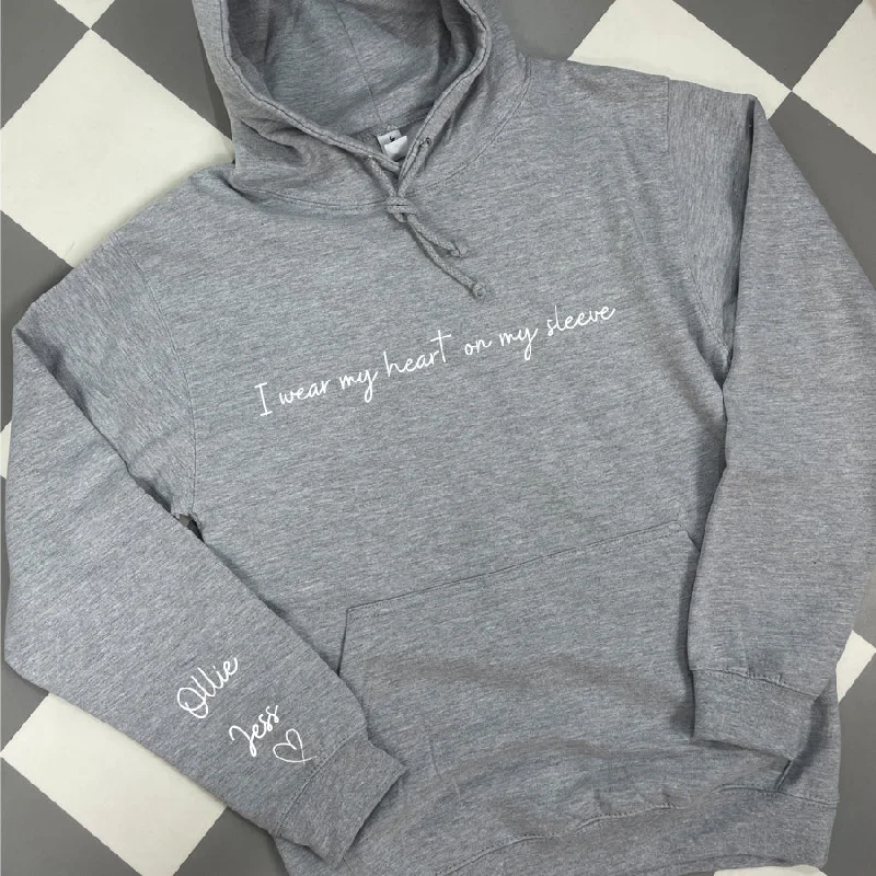 Heart On My Sleeve Personalised Shoreline Hoodie Hoodie with Sequins Glamorous Eye-catching Heart On My Sleeve Personalised Shoreline Hoodie Hoodie with Sequins Glamorous Eye-catching