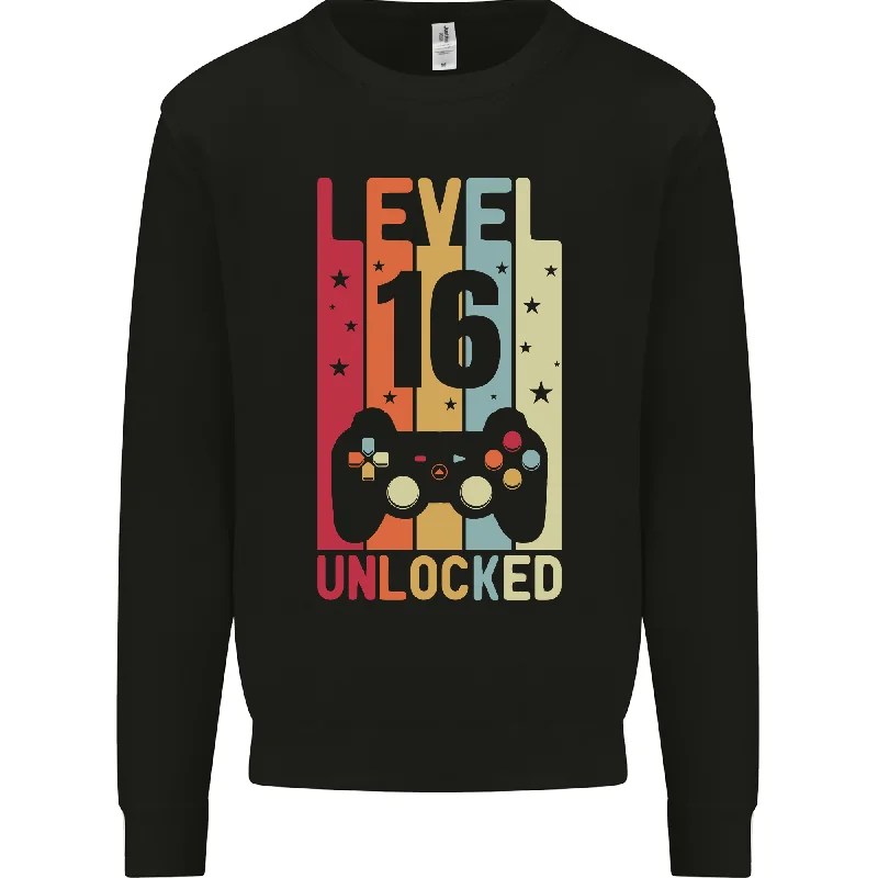16th Birthday 16 Year Old Level Up Gaming Mens Sweatshirt Jumper Hooded Sweatshirt Casual Wear Street Style 16th Birthday 16 Year Old Level Up Gaming Mens Sweatshirt Jumper Hooded Sweatshirt Casual Wear Street Style
