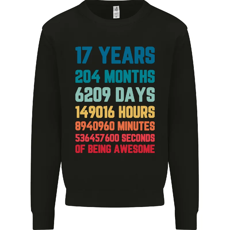 17th Birthday 17 Year Old Mens Sweatshirt Jumper Hoodie with Tie-Dye Psychedelic Retro