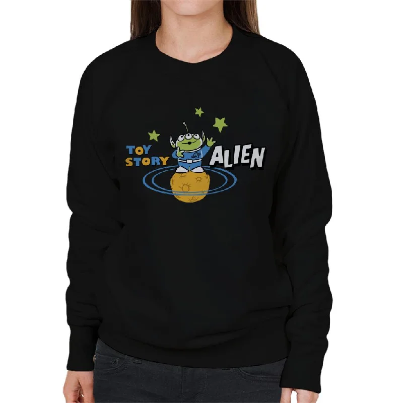 Disney Toy Story Pizza Planet Alien Women's Sweatshirt Hoodie with Hem Raw Edge Edgy Unfinished Disney Toy Story Pizza Planet Alien Women's Sweatshirt Hoodie with Hem Raw Edge Edgy Unfinished