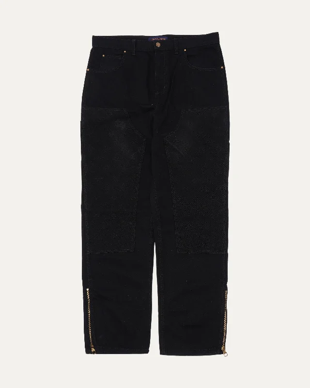 Monogram Double Knee Carpenter Pants Chic Checkered Pants