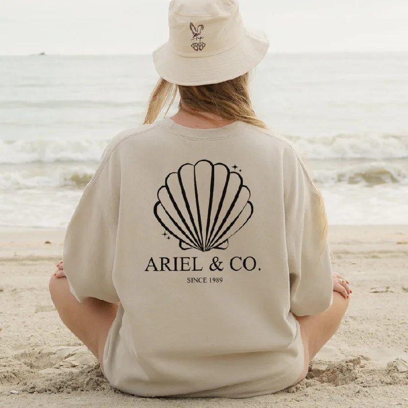 Ariel & Co 1989 Back Logo Sweatshirt Hoodie with Metallic Shiny Futuristic