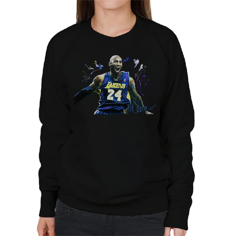 Sidney Maurer Original Portrait Of Kobe Bryant Lakers Jersey Women's Sweatshirt Hoodie with Elastic Cuffs Stretchable Comfortable