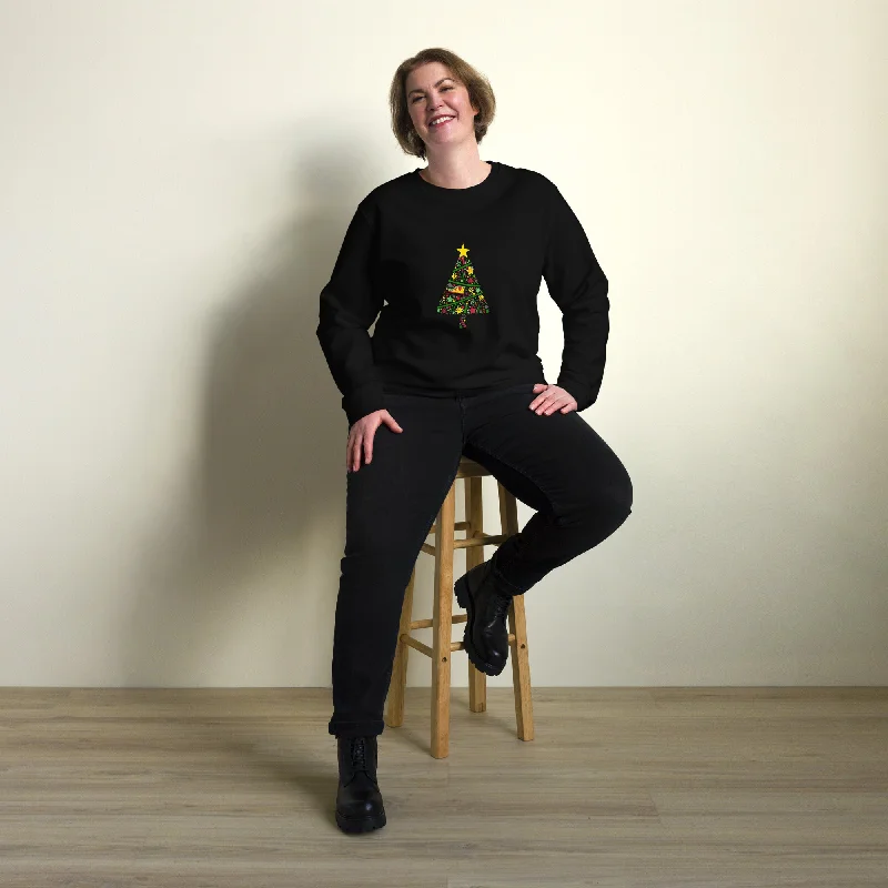Tree Design Graphics Women Organic Sweatshirt Hoodie with Hem Detail Decorative Unique