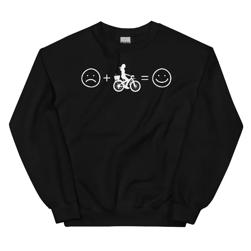 Lächelndes Gesicht und Radfahren - Sweatshirt (Unisex) Hoodie with Contrast Stitching Detailed Premium