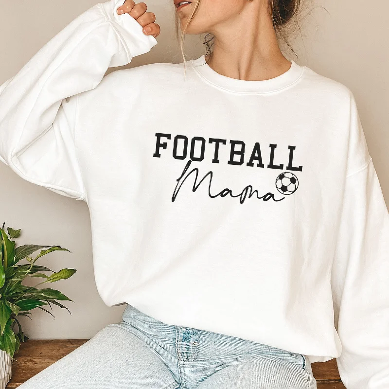 Football Mama Pitchside Sweatshirt Hoodie with V-Neck Classic Versatile