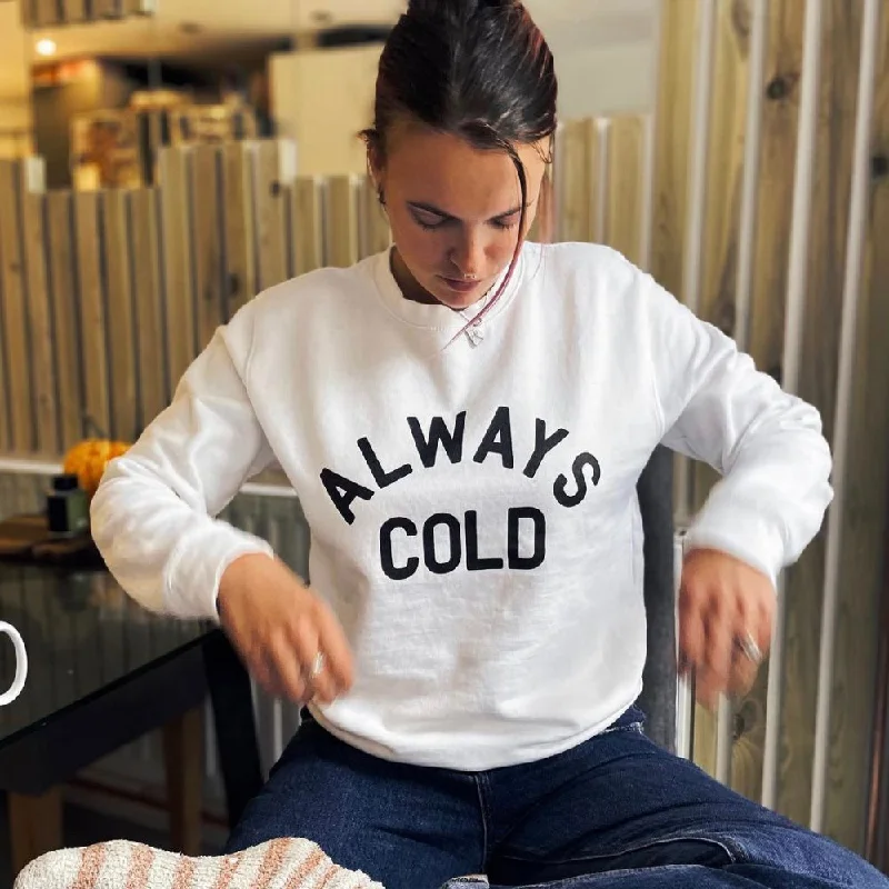 Always Cold Sweatshirt Hoodie with Hem Frayed Vintage Worn