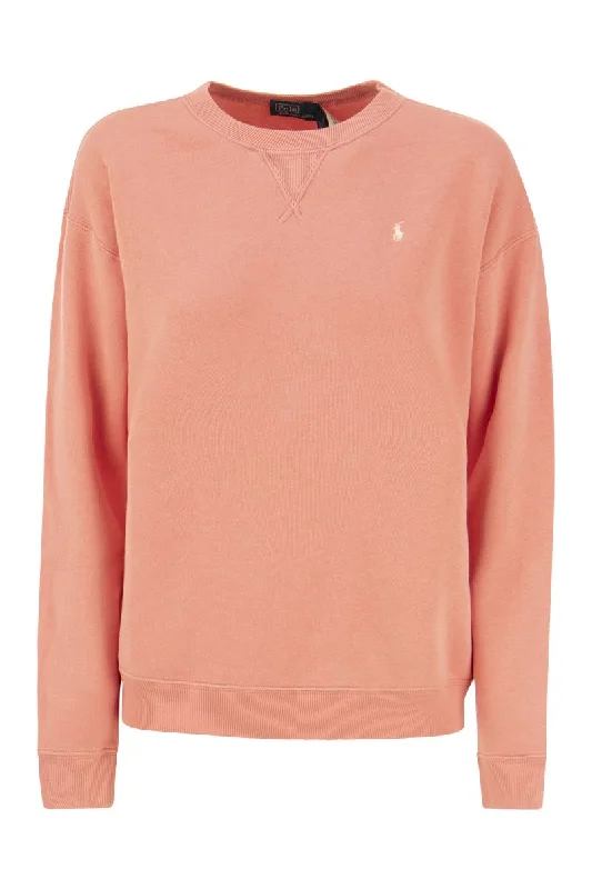 Crewneck Cotton Sweatshirt Hoodie with Hidden Zipper Minimalist Clean
