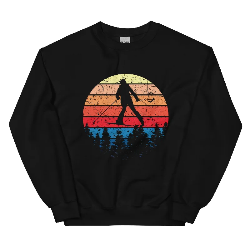 Skifahren Vintage - (S.K) - Sweatshirt (Unisex) Hoodie with Patch Decorative Personalized