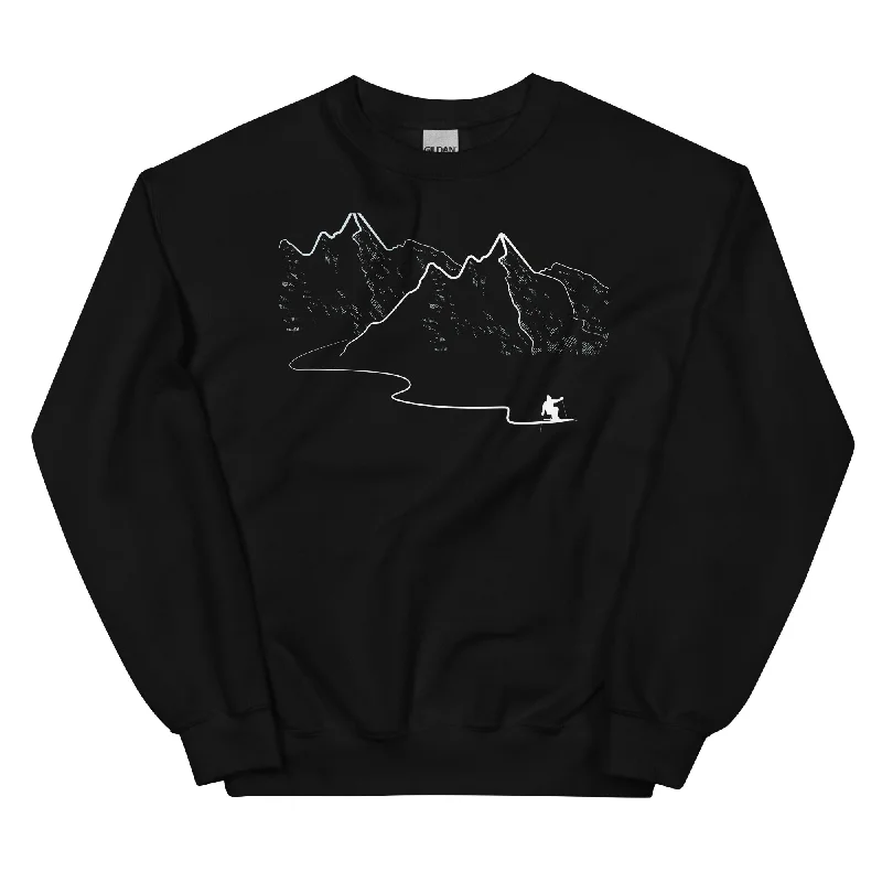 Schifahren - Sweatshirt (Unisex) Hoodie with Hem Elastic Stretchable Comfortable